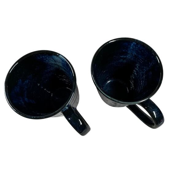 World Market Pair Cherry Blossom Blue Porcelain 10 oz Mug Cup Floral Japan - Picture 8 of 13